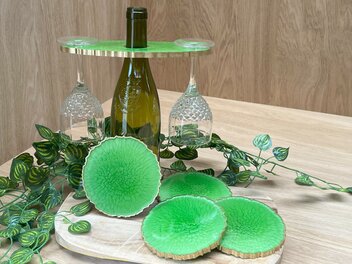 Set Agaat coasters 4 st. + holder Reptile