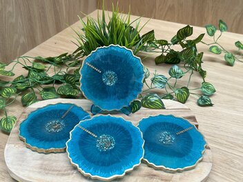 Set Agaat coasters 4 st. Stars in the sky