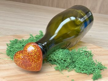 Epoxy fleskurk Heart of glitter