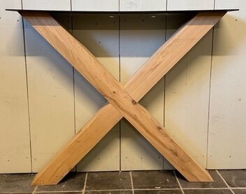 Eiken-Eettafelpoot X (80x80)