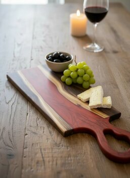 Tapasplank Notenhout met epoxy Oranje