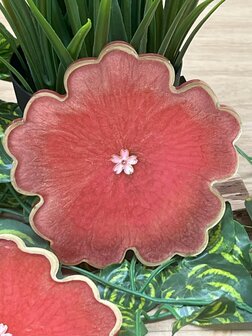 Set Flower coasters Peachy Gold 4st.
