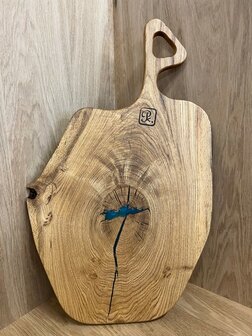 Tapasplank Eikenhout met Azuurblauwe epoxy