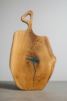 Tapasplank Eikenhout met Azuurblauwe epoxy