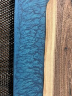 Dienbord Black Walnut Blue Crackle