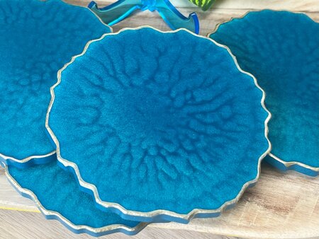 Set Agaat coasters Blue-green 5st.