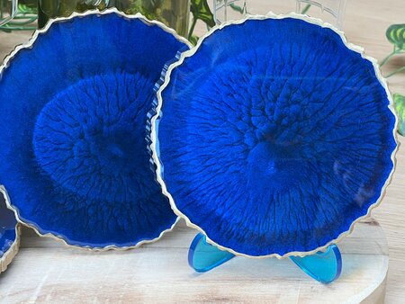 Set Agaat coasters 4 st. + holder Saffier