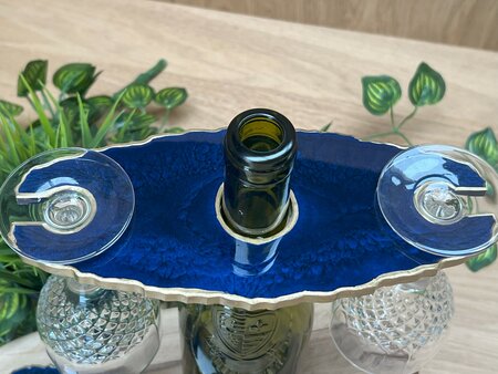 Set Agaat coasters 4 st. + holder Saffier