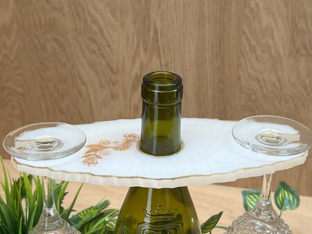 Set Agaat coasters 4st. + holder pearl