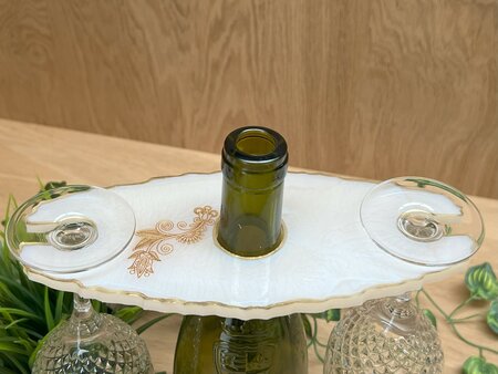 Set Agaat coasters 4st. + holder pearl