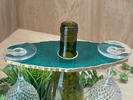 Set Agaat coasters 4 st. + holder classy green