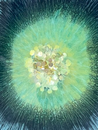 Set Agaat coasters 4 st.Green black sparkle 