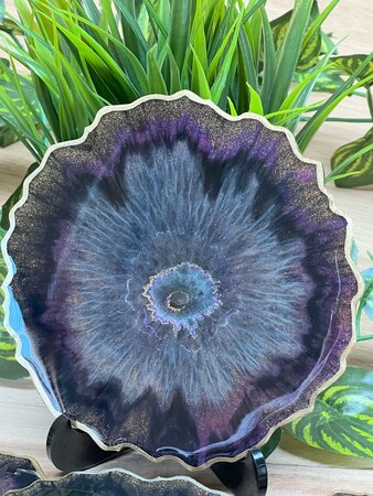 Set Agaat coasters 4 st. Stunning purple gold