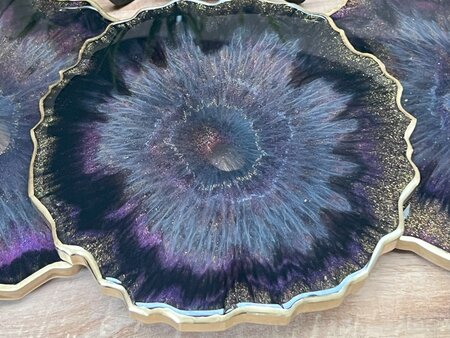 Set Agaat coasters 4 st. Stunning purple gold