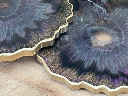 Set Agaat coasters 4 st. Stunning purple gold