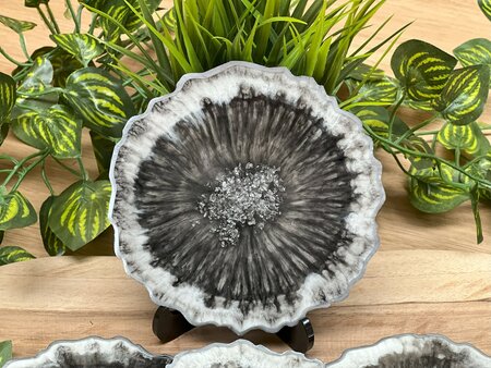 Set Agaat coasters 4 st. Black & White