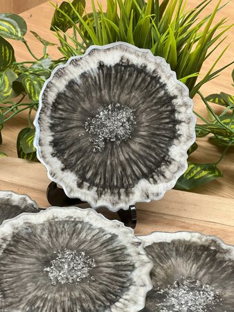 Set Agaat coasters 4 st. Black & White