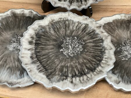 Set Agaat coasters 4 st. Black & White