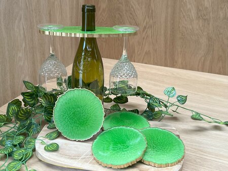 Set Agaat coasters 4 st. + holder Reptile