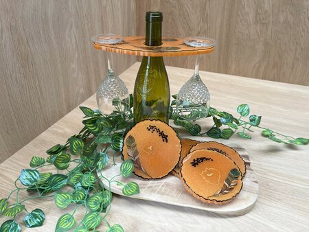 Set Agaat coasters 4 st. + holder Orange feather