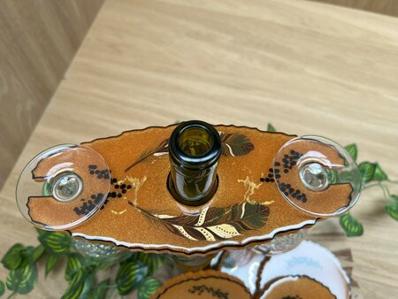 Set Agaat coasters 4 st. + holder Orange feather