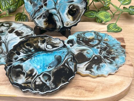 Set Agaat coasters 4 st. Abstract