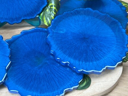 Set Agaat coasters 6 st. Safire blue