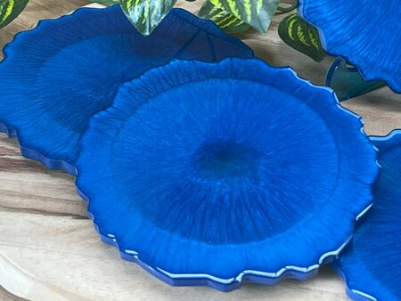 Set Agaat coasters 6 st. Safire blue