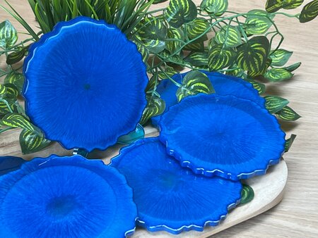 Set Agaat coasters 6 st. Safire blue