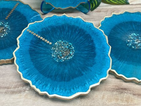 Set Agaat coasters 4 st. Stars in the sky