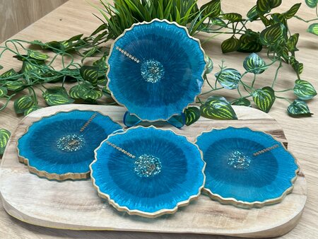 Set Agaat coasters 4 st. Stars in the sky