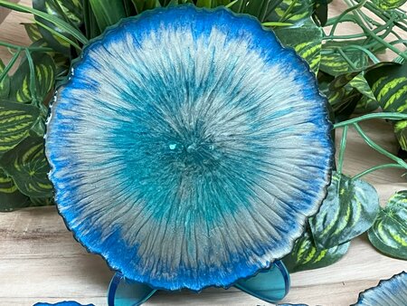 Set Agaat coasters 4 st. Abstract Blue