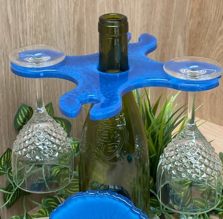 Set Agaat coasters 4 st. + holder classy blue