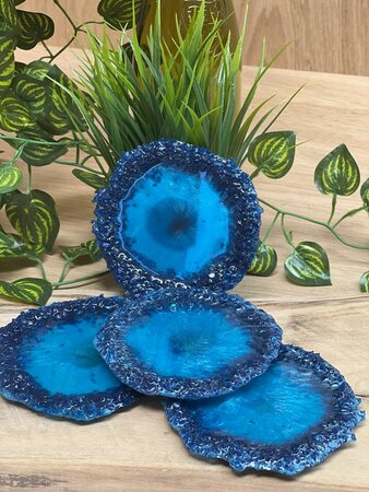 Theelichthouder chunky dark blue Ocean