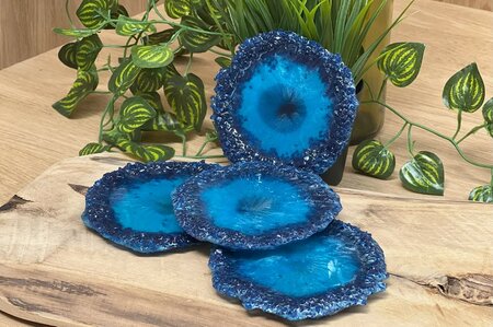 Theelichthouder chunky dark blue Ocean