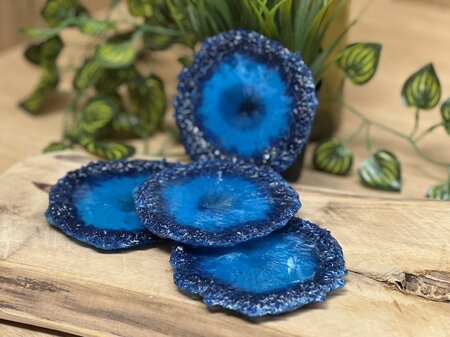 Theelichthouder chunky dark blue Ocean