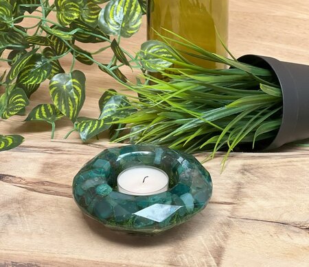 Theelichthouder Green Stone - Reindeer moss