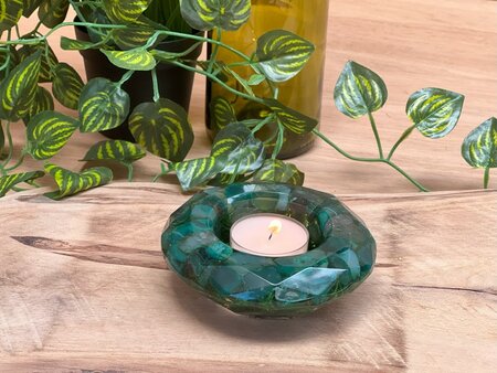 Theelichthouder Green Stone - Reindeer moss