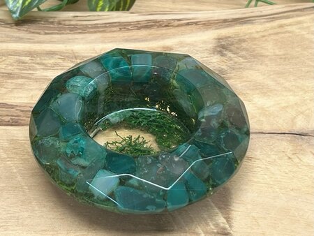 Theelichthouder Green Stone - Reindeer moss