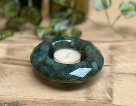 Theelichthouder Green Stone - Reindeer moss