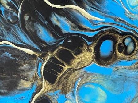 Decoratieve goudkleurige schaal Abstract Blue & Gold