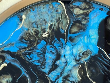 Decoratieve goudkleurige schaal Abstract Blue & Gold