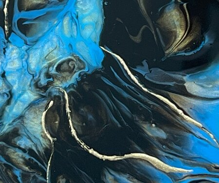 Decoratieve goudkleurige schaal Abstract Blue & Gold