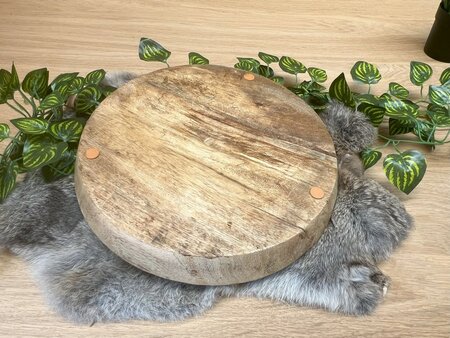 Decoratieve houten schaal Abstract Blue & Gold