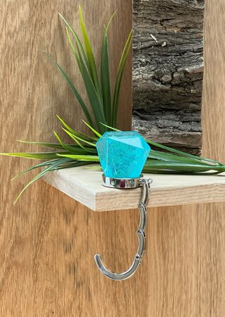 Handtassenhouder lightblue glitter