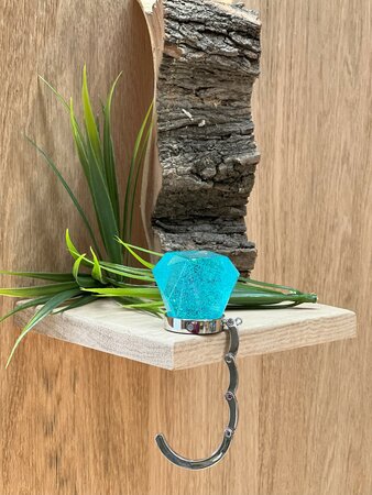 Handtassenhouder lightblue glitter