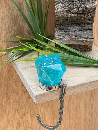 Handtassenhouder lightblue glitter