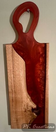 Tapasplank Eikenhout met epoxy Bordeau