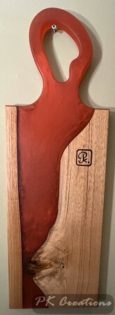 Tapasplank Eikenhout met epoxy Bordeau