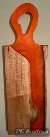 Tapasplank Eikenhout met epoxy oranje